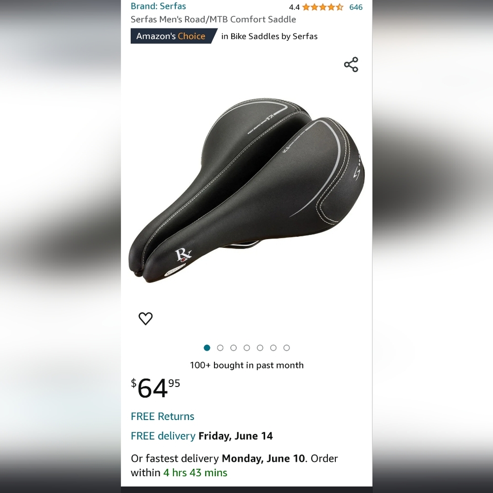 Serfas gel bike seat - Picture 6 of 6